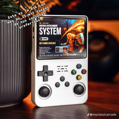 CONSOLA RETRO PORTATIL R36S (Blanco)